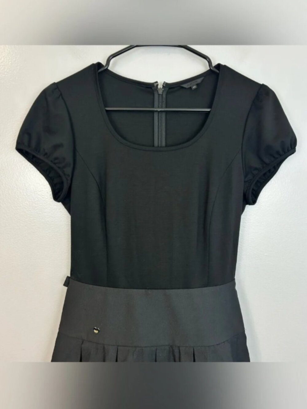 To Be Chic Japanese Black Short Puff Sleeve Bubble Skirt Mini Dress Size 12